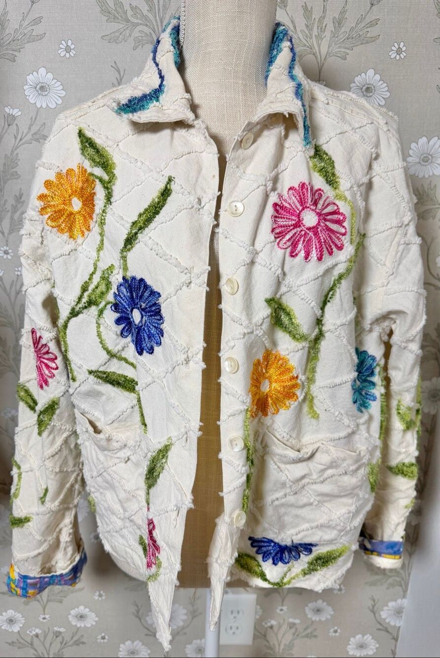 Tantrums Boho Embroidered Floral Textured Jacket - Picture 2 of 8